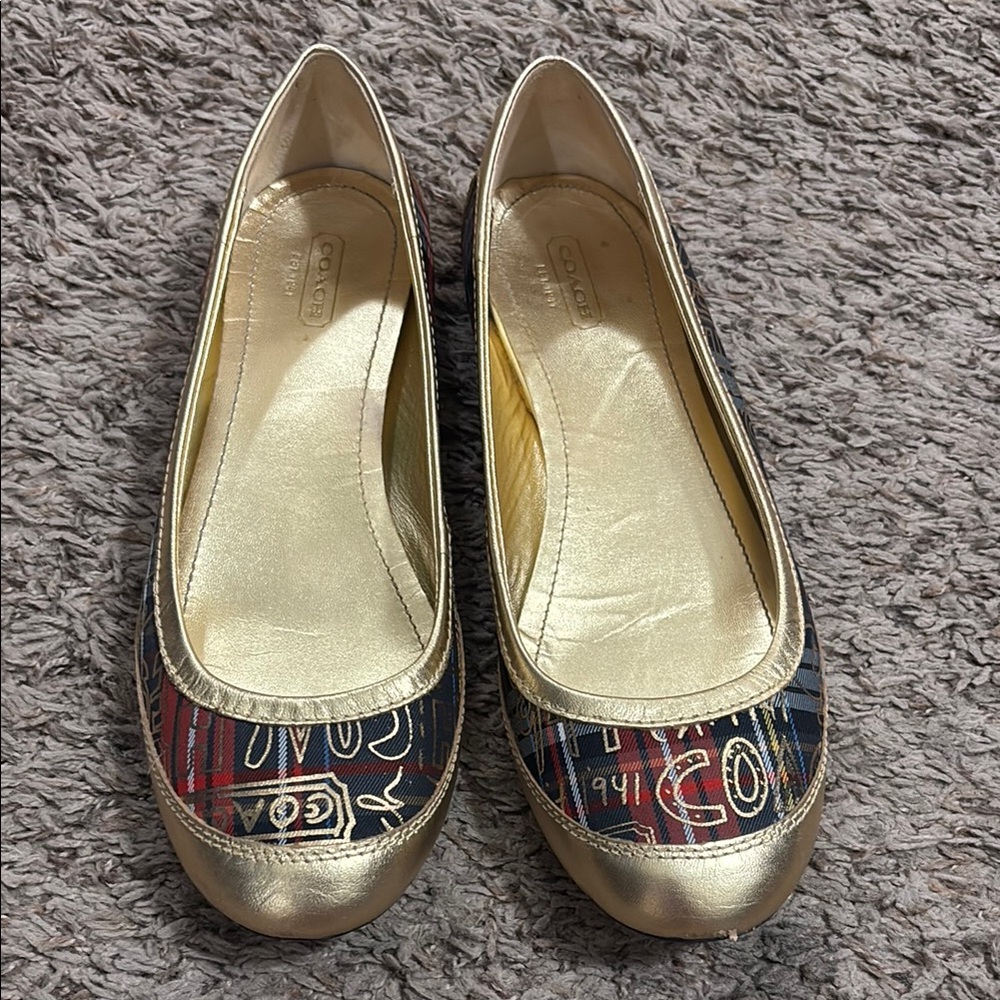 Chic Gold and Multicolor Women's Flats